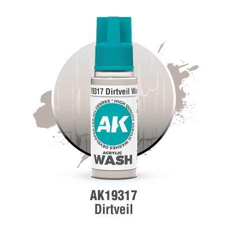 ACRYLIC WASH, DIRTVEIL. Bote 17 ml. Marca Ak-Interactive. Ref: Ak19317.