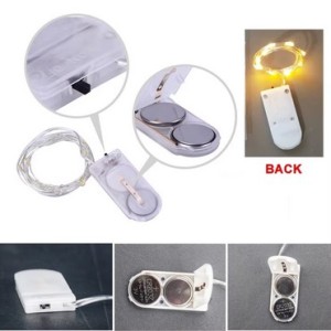 luces Led 5 m, alambre de cobre plateado, 2 x CR2032. Marca OCIOMODELL. Ref: LED5M.