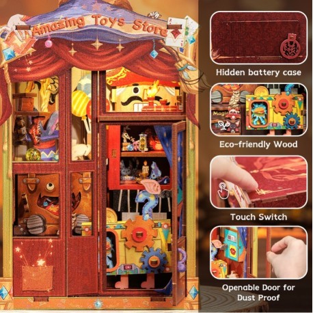 Book Nooks, Tienda de juguetes "Amazing Toy Store", 107pz. Marca CUTEBEE. Ref: CWGA204.