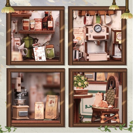 Miniature Miniature House Cafetería "Sunny Cafe", 233pz. Marca CUTEBEE. Ref: CWGC208.