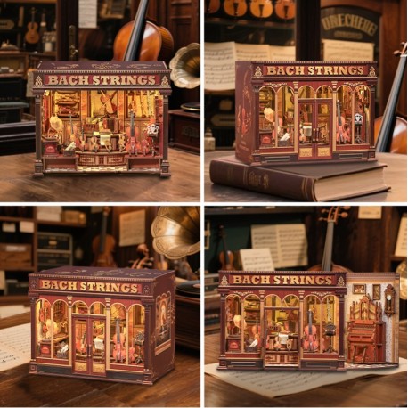 Miniature House Tienda de música "Bach Strings", 285pz. Marca CUTEBEE. Ref: CWGB404.