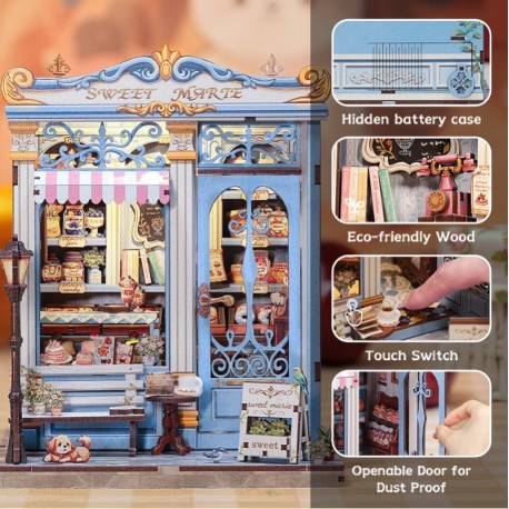 Miniature House Pastelería "Sweet Marie", 242pz. Marca CUTEBEE. Ref: CWGC207.