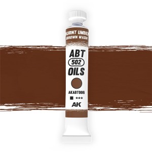 Oleo Burnt Umber/Brown Wash, Sombra tostada/lavado marrón. Marca Abteilung. Ref: AKABT006.