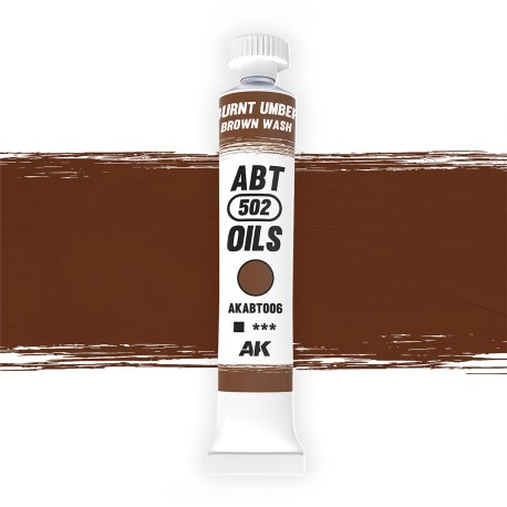Oleo Burnt Umber/Brown Wash, Sombra tostada/lavado marrón. Marca Abteilung. Ref: AKABT006.
