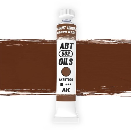 Oleo Burnt Umber/Brown Wash, Sombra tostada/lavado marrón. Marca Abteilung. Ref: AKABT006.