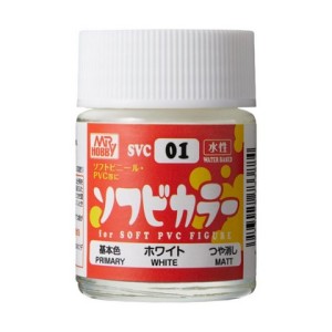 Pintura Aqueous Hobby Color,Soft Vinyl Color, BLANCO . Bote 18 ml. Marca MR.Hobby. Ref: SVC01.