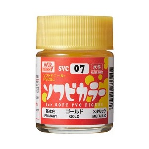 Pintura Aqueous Hobby Color,Soft Vinyl Color, ORO. Bote 18 ml. Marca MR.Hobby. Ref: SVC07.
