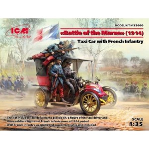 Coche Taxi Car w/French Infantry Battle of the Marne 1914 . Escala 1:35. Marca ICM. Ref: 35660.