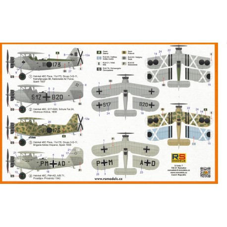Avión Heinkel He-46 C Reconnaisance Aircraft in Spanish Services. Escala 1:72. Marca RSmodels. Ref: 92286.