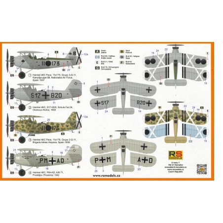 Avión Heinkel He-46 C Reconnaisance Aircraft in Spanish Services. Escala 1:72. Marca RSmodels. Ref: 92286.