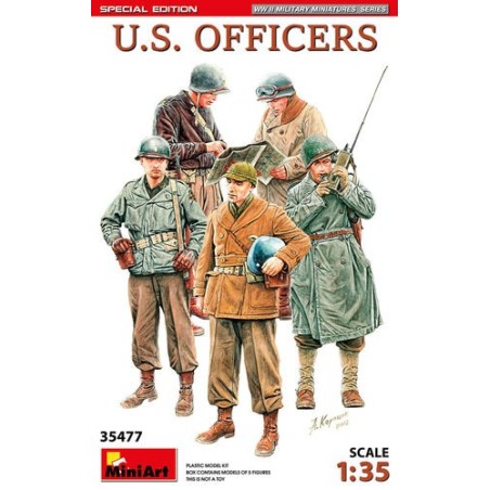 U.S. OFFICERS. SPECIAL EDITION. Escala 1:35. Marca Miniart. Ref: 35477.