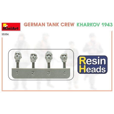 FIGURAS ALEMANES CARRISTAS,GERMAN TANK CREW. KHARKOV 1943. RESIN HEADS. Escala 1:35. Marca Miniart. Ref: 35354.