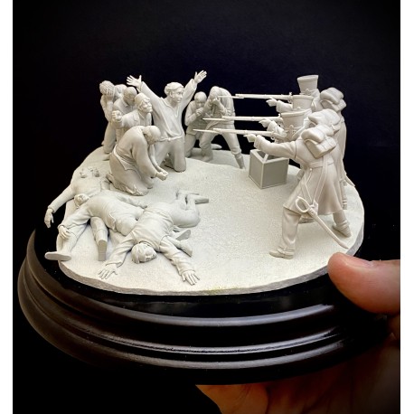 Goya «Los fusilamientos del 3 de Mayo», 13 figuras + base. 54mm. Marca Kilgore HD Miniature. Ref: GOYA.