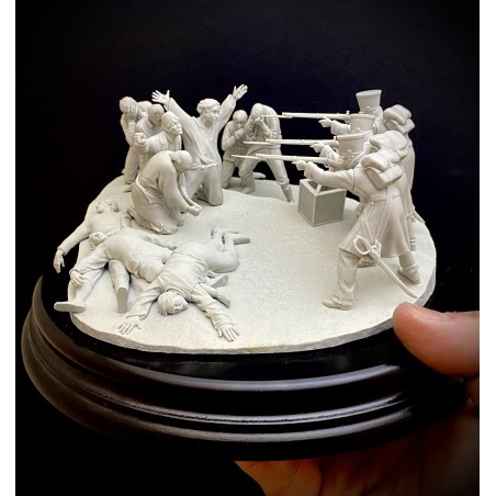 Goya «Los fusilamientos del 3 de Mayo», 13 figuras + base. 54mm. Marca Kilgore HD Miniature. Ref: GOYA.
