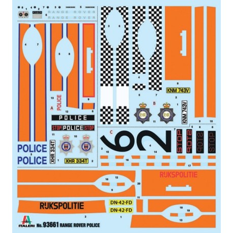 COCHE POLICIA RANGE ROVER POLICE. Escala 1:24. Marca Italeri. Ref: 93661.