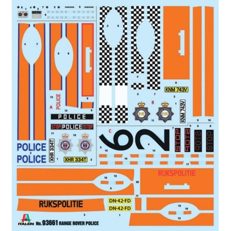 COCHE POLICIA RANGE ROVER POLICE. Escala 1:24. Marca Italeri. Ref: 93661.