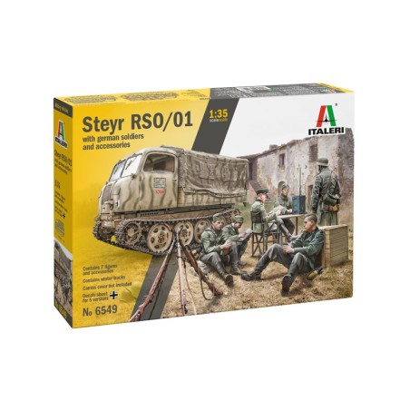 Vehiculo oruga STEYR RSO/01 con SOLDADOS ALEMANES. Escala 1:35. Marca Italeri. Ref: 6549.