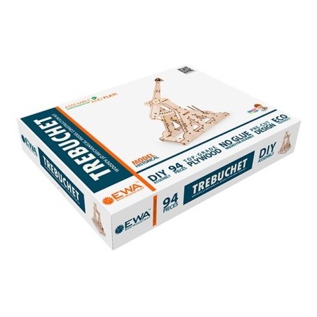 Wooden mechanical EWA, Maqueta Mecánica de madera EWA Catapulta con 94 piezas. Marca Ewa. Ref: 59500001