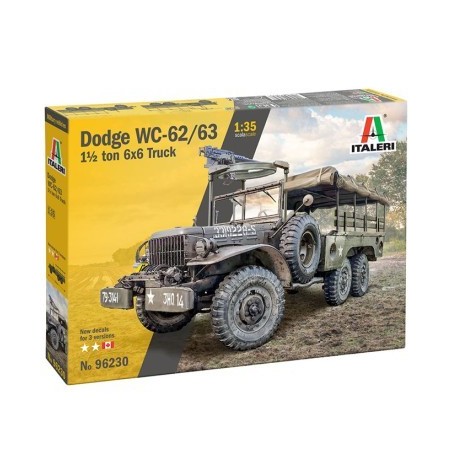 Vehículo Camión Militar Dodge WC62/63 1 1⁄2 t 6x6 Truck. Escala 1:35. Marca Italeri. Ref: 96230.