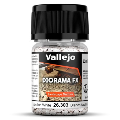Vallejo Diorama FX, Piedra Blanco Alcalino 2-5 mm. Bote 60gr. Marca Vallejo. Ref: 26.303, 26303.