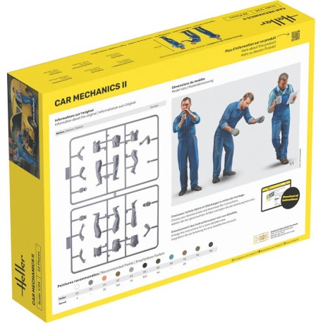 Mecánicos figuras, Car Mechanics II Starter Kit.  Escala 1:24. Marca Heller. Ref: 58756.