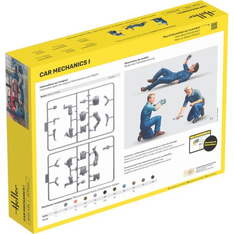 Mecánicos figuras, Car Mechanics, Starter Kit.  Escala 1:24. Marca Heller. Ref: 58755.