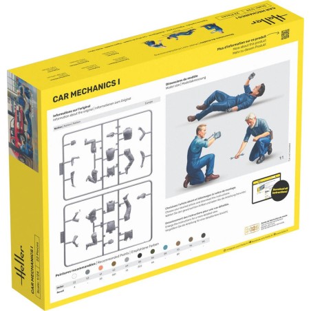 Mecánicos figuras, Car Mechanics, Starter Kit.  Escala 1:24. Marca Heller. Ref: 58755.
