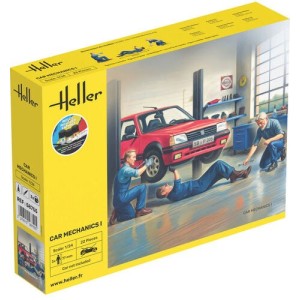Mecánicos figuras, Car Mechanics, Starter Kit.  Escala 1:24. Marca Heller. Ref: 58755.