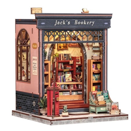 Ensamblar y fácil montaje Book Nook Librería "Jack's Bookery" con 330 pzs. Marca CUTEBEE. Ref: CWGA209.