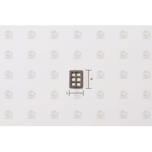 Ventana metálica de 6 orificios, 6,5x8,8 mm. 4uds. Marca Amati. Ref: 5100/06, 510006.