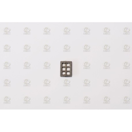 Ventana metálica de 6 orificios, 6,5x8,8 mm. 4uds. Marca Amati. Ref: 5100/06, 510006.