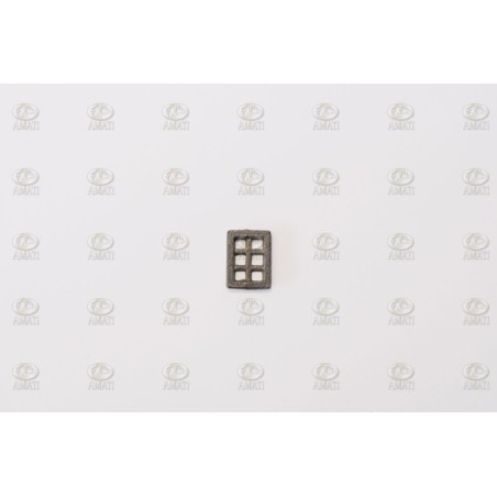 Ventana metálica de 6 orificios, 6,5x8,8 mm. 4uds. Marca Amati. Ref: 5100/06, 510006.