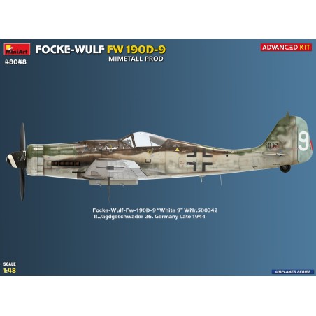 MAQUETA AVIÓN FOCKE-WULF FW 190D-9. MIMETALL PROD. ADVANCED KIT. Escala 1:48. Marca Miniart. Ref: 48048.