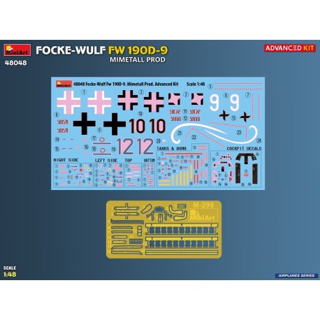 MAQUETA AVIÓN FOCKE-WULF FW 190D-9. MIMETALL PROD. ADVANCED KIT. Escala 1:48. Marca Miniart. Ref: 48048.