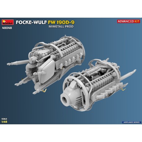 MAQUETA AVIÓN FOCKE-WULF FW 190D-9. MIMETALL PROD. ADVANCED KIT. Escala 1:48. Marca Miniart. Ref: 48048.