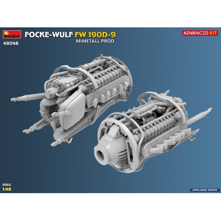 MAQUETA AVIÓN FOCKE-WULF FW 190D-9. MIMETALL PROD. ADVANCED KIT. Escala 1:48. Marca Miniart. Ref: 48048.