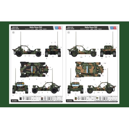 Vehículo militar en maqueta, Delta Force FAV. Escala 1:35. Marca Hobby Boss. Ref: 82406.
