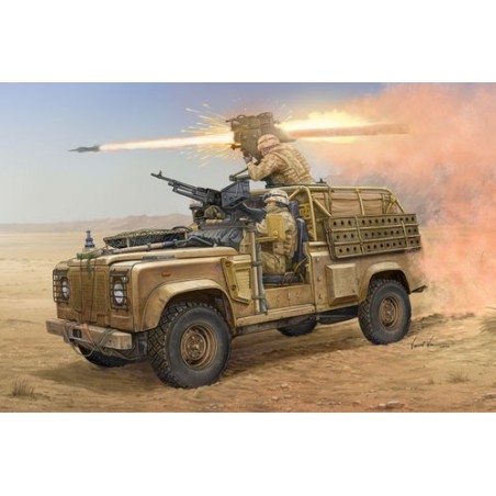 Vehículo militar en maqueta, Land Rover WMIK with MILAN ATGM. Escala 1:35. Marca Hobby Boss. Ref: 82447.