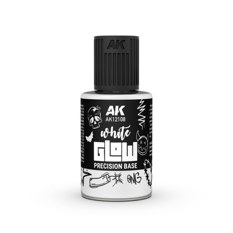 BASE BLANCA GLOW DE PRECISIÓN, de Enamel. Bote de 30 ml. Marca AK Interactive. Ref: AK12108.