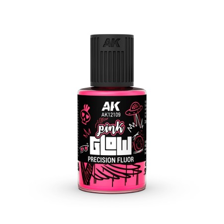 GLOW ROSA FLUOR DE PRECISIÓN. Bote de 30 ml. Marca AK Interactive. Ref: AK12109.