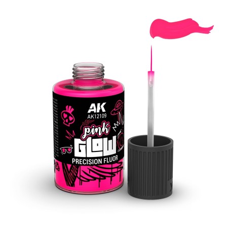 GLOW ROSA FLUOR DE PRECISIÓN. Bote de 30 ml. Marca AK Interactive. Ref: AK12109.