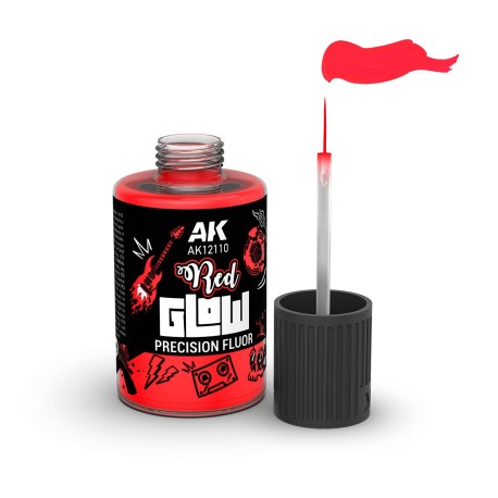 GLOW ROJO FLUOR DE PRECISIÓN. Bote de 30 ml. Marca AK Interactive. Ref: AK12110.