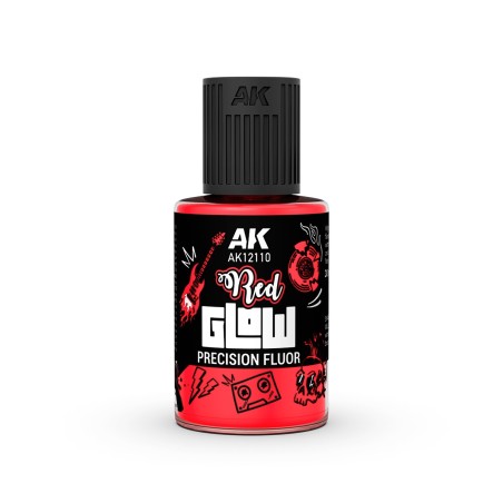 GLOW ROJO FLUOR DE PRECISIÓN. Bote de 30 ml. Marca AK Interactive. Ref: AK12110.
