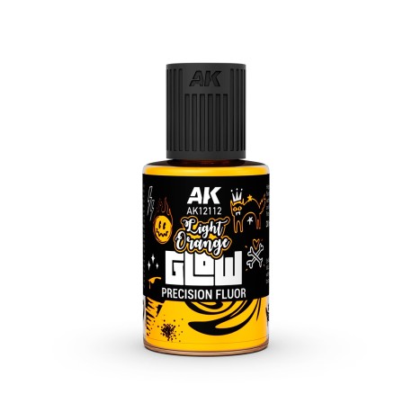 GLOW NARANJA CLARO FLUOR DE PRECISIÓN. Bote de 30 ml. Marca AK Interactive. Ref: AK12112.