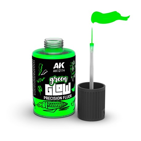 GLOW VERDE FLUOR DE PRECISIÓN. Bote de 30 ml. Marca AK Interactive. Ref: AK12114.