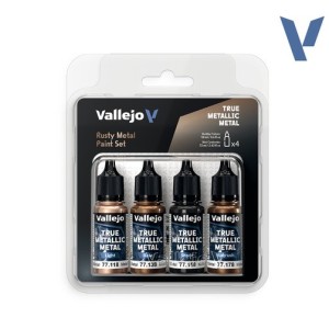 TRUE METALLIC METAL, Metal Oxidado SET, 4 Colores. Marca Vallejo. Ref: 77269, 77.269.