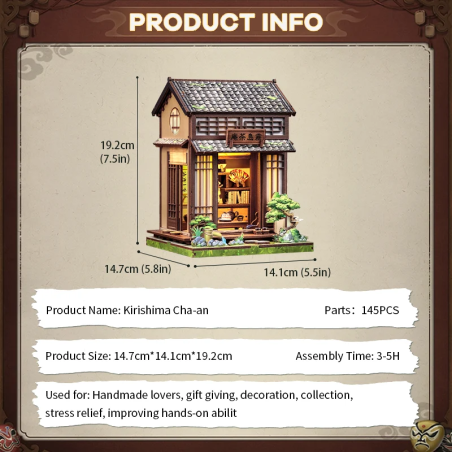 Casa madera Miniature House, Kirishima Cha-an, 145 pzs. Marca CUTEBEE. Ref: CWGC219.