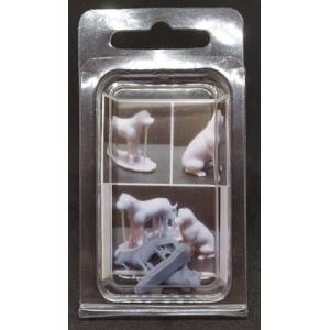Perros, Resina 3D, 2ud. 1:35. Marca BMR MODELS. Ref: 3D35007. 2