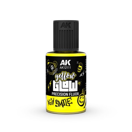 PINTURA GLOW AMARILLO FLUOR DE PRECISIÓN. Bote de 30 ml. Marca AK Interactive. Ref: AK12111.