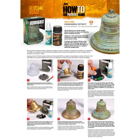 SET EFECTO VERDIGRIS PARA REALIZAR OXIDACIÓN NATURAL, INCLUYE 2 PRODUCTOS, LA PINTURA BRONCE Y EL AGENTE OXIDANTE. MARCA AK INTE